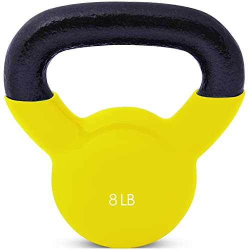 JFIT Kettlebell Weights Vinyl Coated Iron, 8 LB