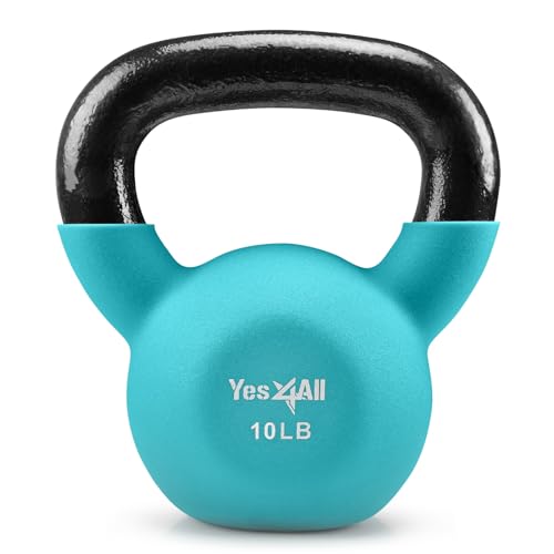 Yes4All Kettlebell, 10 LB Neoprene Coated Cast Iron...