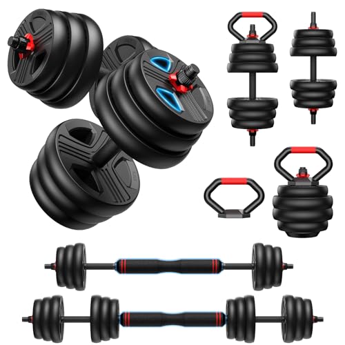 FITPLAM 4 in 1 Adjustable Dumbbell Weight Set, 45lbs Free...