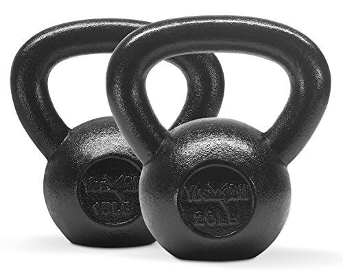 Yes4All Kettlebell Sets, Pair 15 & 20 LB Cast Iron...