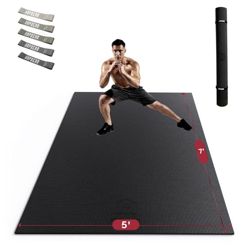 HAPBEAR Extra Large Exercise Mat-7'x5'/6'x4'x8mm(1/3 inch),...