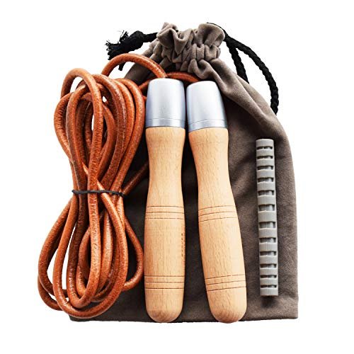 Ahomie Leather Jump Rope, Adjustable Skipping Jumping...
