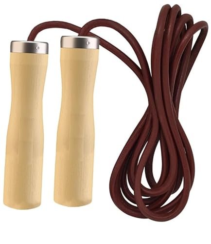 SHAZ Leather Jump Rope, 360-Degree Ball Bearing Jumping...