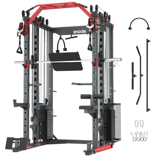 SNODE ALL10 Smith Machine for Home Gym, Power Rack with...