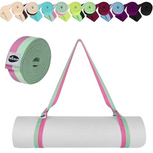 TECEUM Yoga Mat Strap – 30+ Colors – Adjustable Mat...