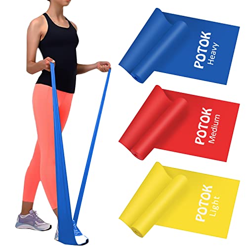 POTOK Resistance Bands Set, 3 Pack Latex Exercise Bands...