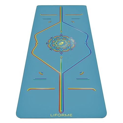 Liforme Printed Yoga Mat – Free Yoga Bag Included -...
