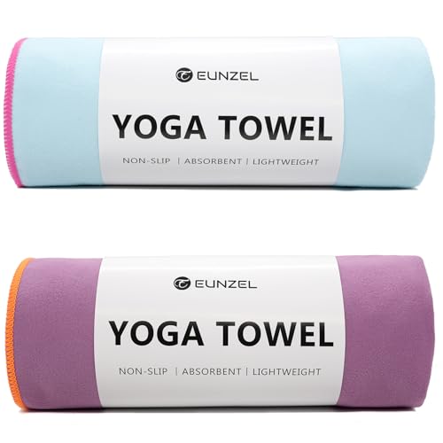 Eunzel 2 Pack Hot Yoga Towel Non-Slip Yoga Mat Towel...