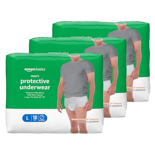 Amazon Basics Incontinence Underwear for Men, Maximum...