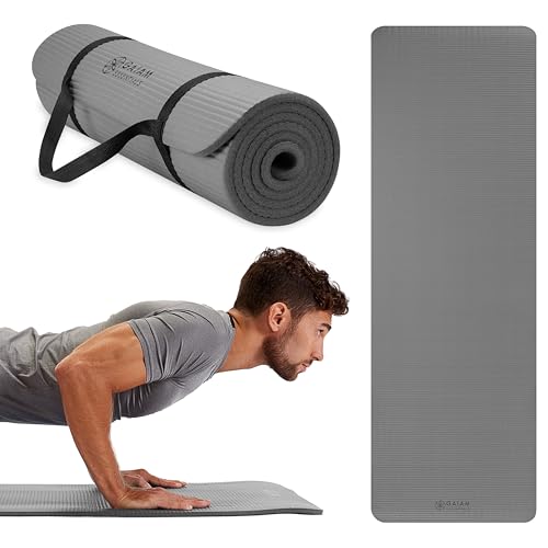 Gaiam Essentials Thick Yoga Mat Fitness & Exercise Mat...