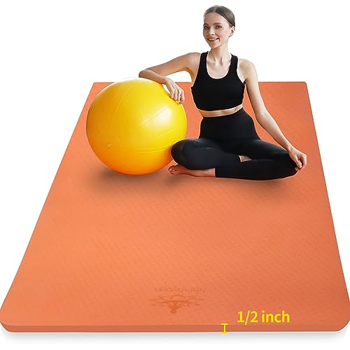 Hatha Yoga Large TPE Yoga Mat 6'x4'x1/2