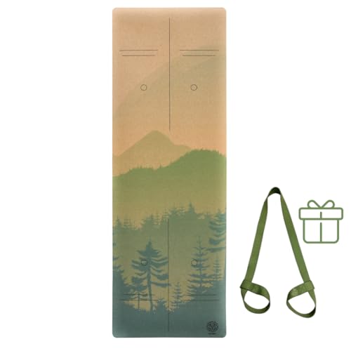 Satori Concept Cork Yoga Mat with Natural Rubber Base,...