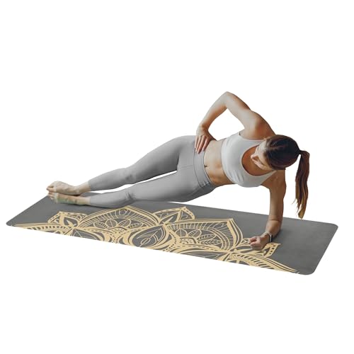Yoga Mat with Strap - Sweat Absorbent Ultra Grippy Hot...