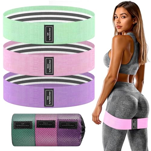 Wide Fabric Resistance Bands for Working Out | 3 Strength...