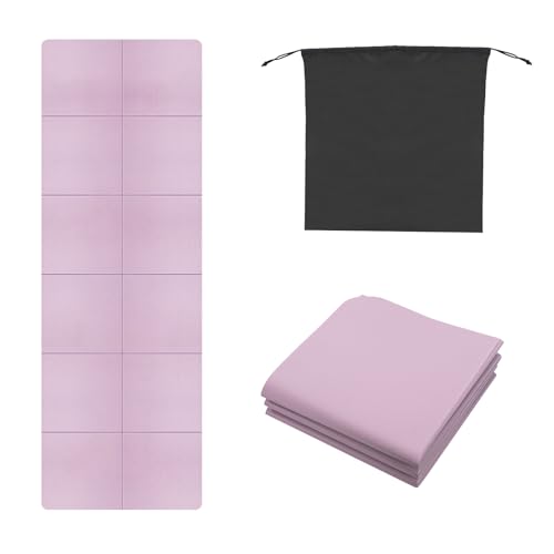 QCBF Foldable Yoga Mat for Travel, 6mm Thick, with...