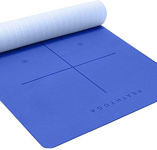 Heathyoga Eco Friendly Non Slip Yoga Mat, Body Alignment...