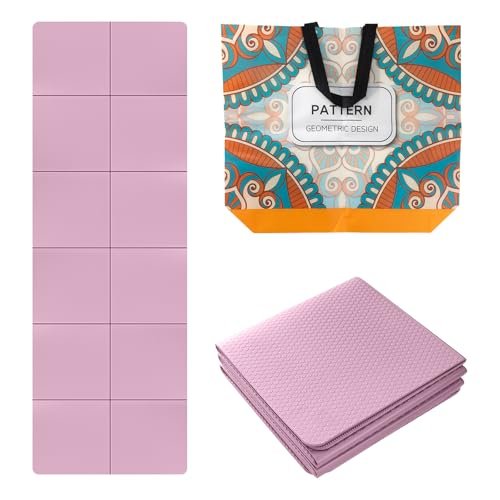 QCBF Foldable Yoga Mat for Women -Non Slip Exercise Mat...