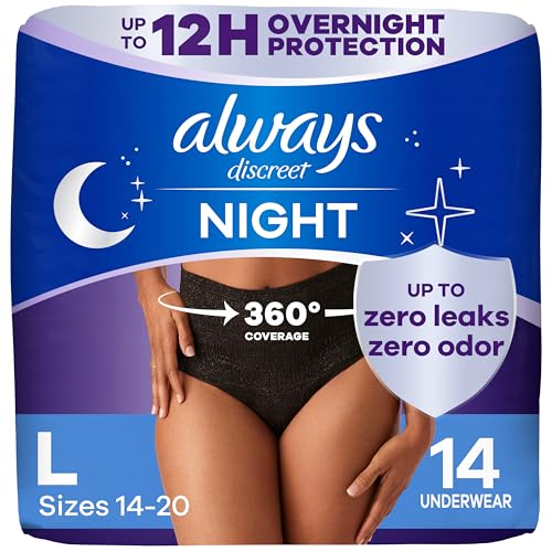 Always Discreet Adult Incontinence Overnight Underwear for...