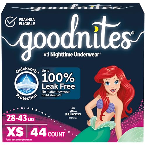 Goodnites Girls' Nighttime Bedwetting Underwear, Size Extra...