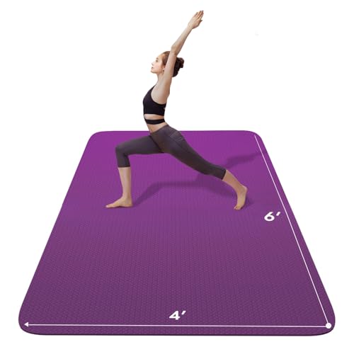 FrenzyBird Large Yoga Mat 6‘ x 4’ x 1/4