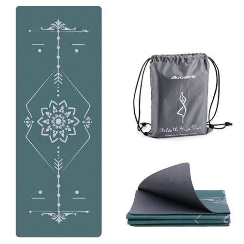 Avoalre Yoga Mat Foldable - Textured Non Slip Exercise...