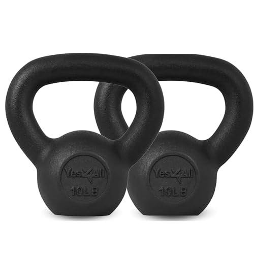 Yes4All 10lb Kettlebell Set of 2 Cast Iron for Dumbbell...