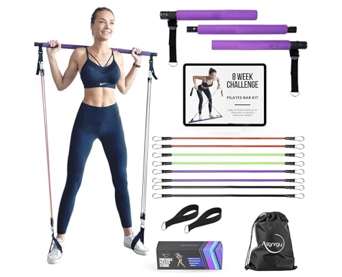 Pilates Bar Kit with Resistance Bands (20, 30, 40, 50...