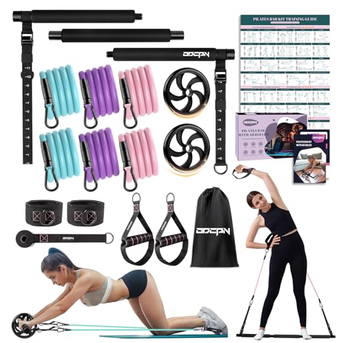 Pilates Bar Kit with Resistance Bands, Multifunctinal...