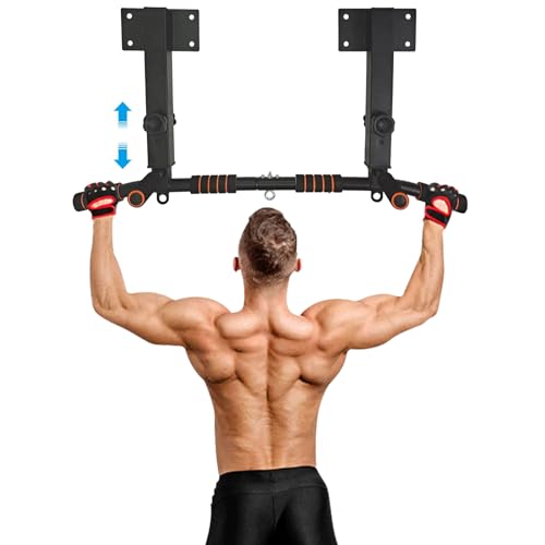 BESTHLS Joist Mounted Pull Up Bar 4 Level Height...