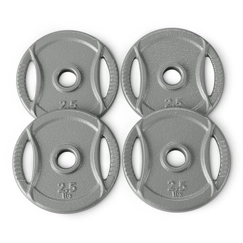 Amazon Basics 1-inch Grip Weight Plates, 2.5lb Weights, Set...
