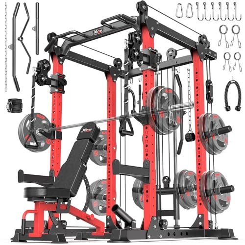 Power Rack Power Cages Multi-Function Squat Rack with Cable...