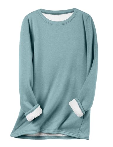 Flygo Women's Winter Warm Sherpa Lined Fleece Crewneck...