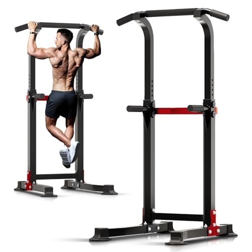 ZENOVA Pull Up Bar Dip Bar Power Tower Workout Dip...