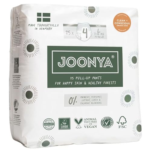 Joonya Pull-Up Pants Baby Diapers, Size 4 L (15-26 lb)...