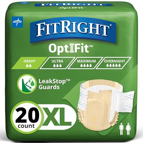 FitRight Adult Diapers, Extra+ Heavy Absorbency, XL (Waist...