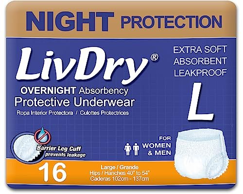 LivDry Adult Diapers Large Incontinence Underwear,...
