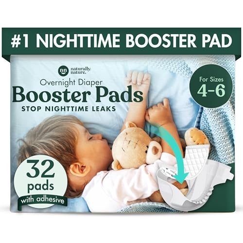 Naturally Nature Overnight Diaper Booster Pads, Stops...