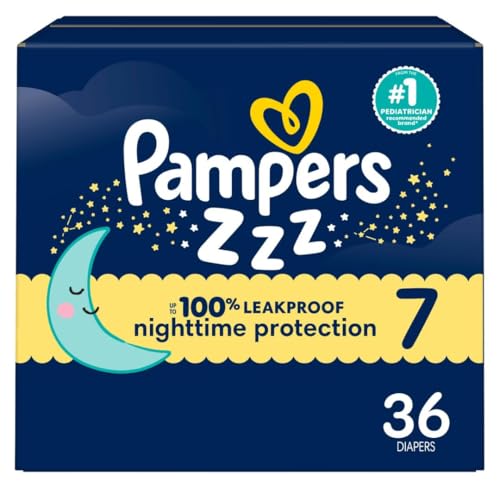 Pampers ZZZ Overnight Diapers, Size 7 (41+ lbs), 36...