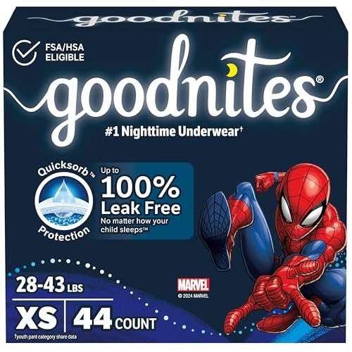 Goodnites Boys' Nighttime Bedwetting Underwear, Size Extra...