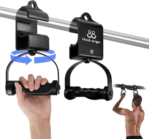 Rotating Pull-Up Handles-Ergonomic Exercise Handle for LAT...