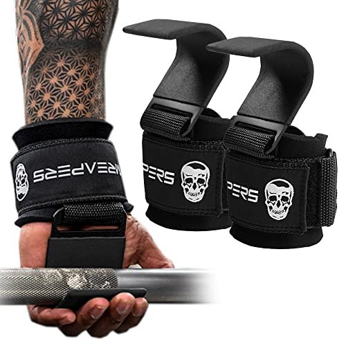 Gymreapers Weight Lifting Hooks (Pair), Heavy Duty Power...