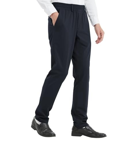 LETAOTAO Mens Elastic Waist Pants for Seniors High Stretch...