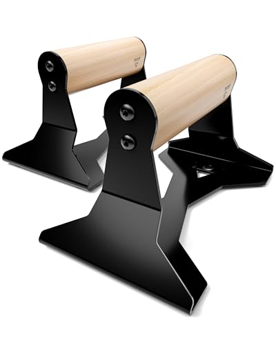 PULLUP & DIP Parallettes - Push Up Handles with Ergonomic...