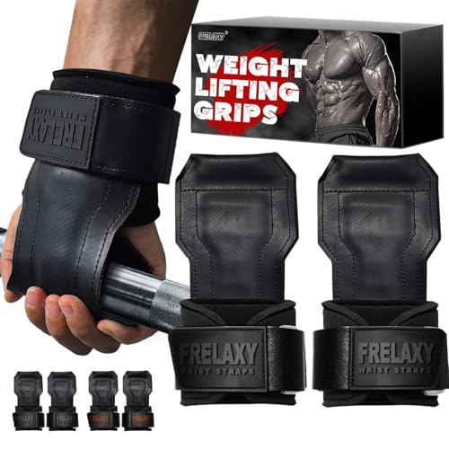 Frelaxy Lifting Wrist Straps, Rubber Weight Lifting Grips...
