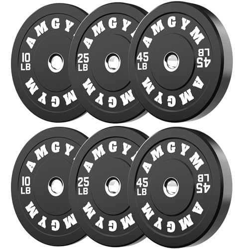 AMGYM LB Bumper Plates Olympic Weight Plates, Bumper Weight...