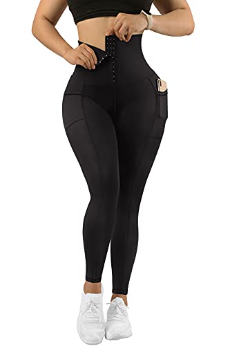 MOOSLOVER Women Corset High Waisted Leggings with Pockets...