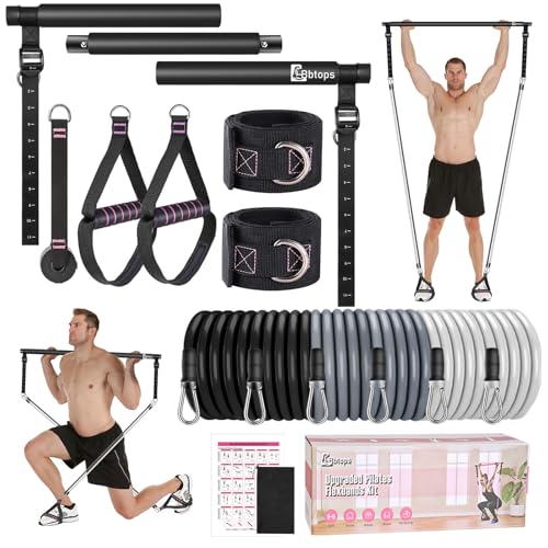 Bbtops Pilates Bar Kit with Resistance Bands, Flexbands Kit...