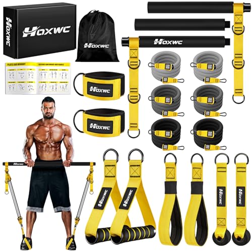 HOXWC Pilates Equipment, Portable Pilates Bar Kit with...