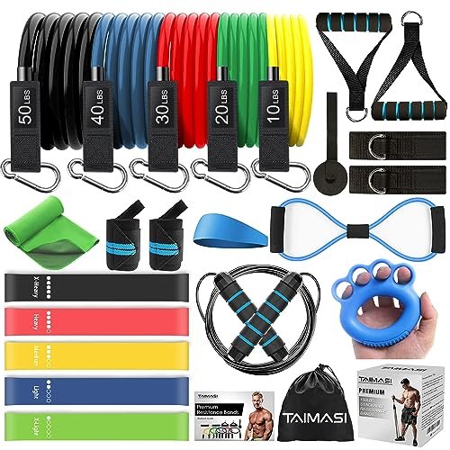 23Pcs Resistance Bands Set Workout Bands, 5 Stackable...