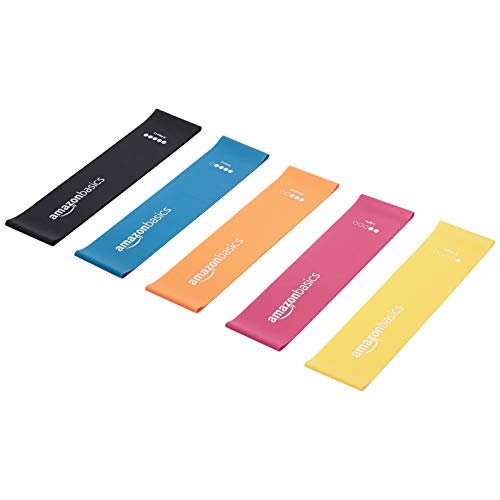 Amazon Basics Resistance Bands, Set of 5, Multicolor
